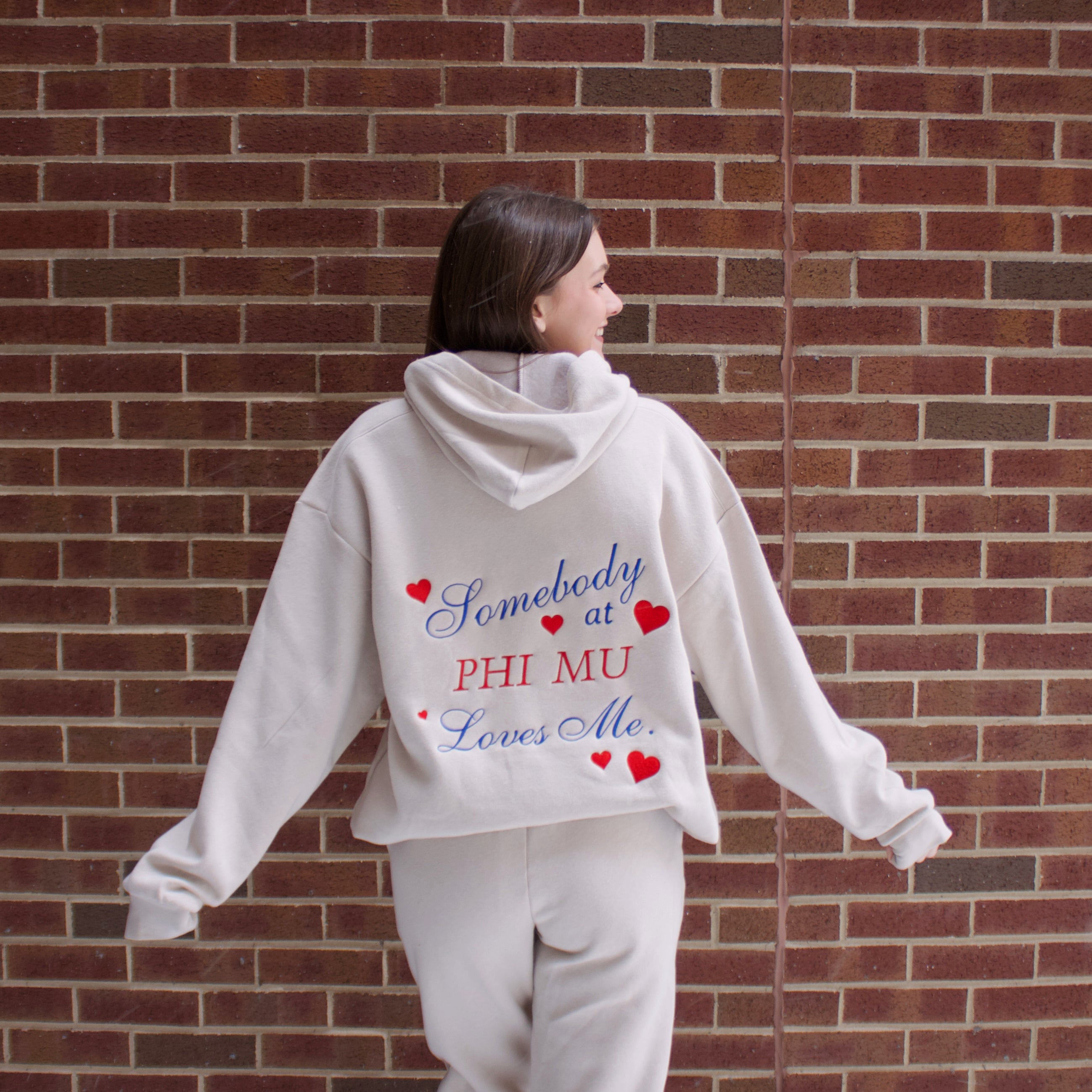 Somebody Loves Me Embroidered Sorority Hoodie – The Letter Market