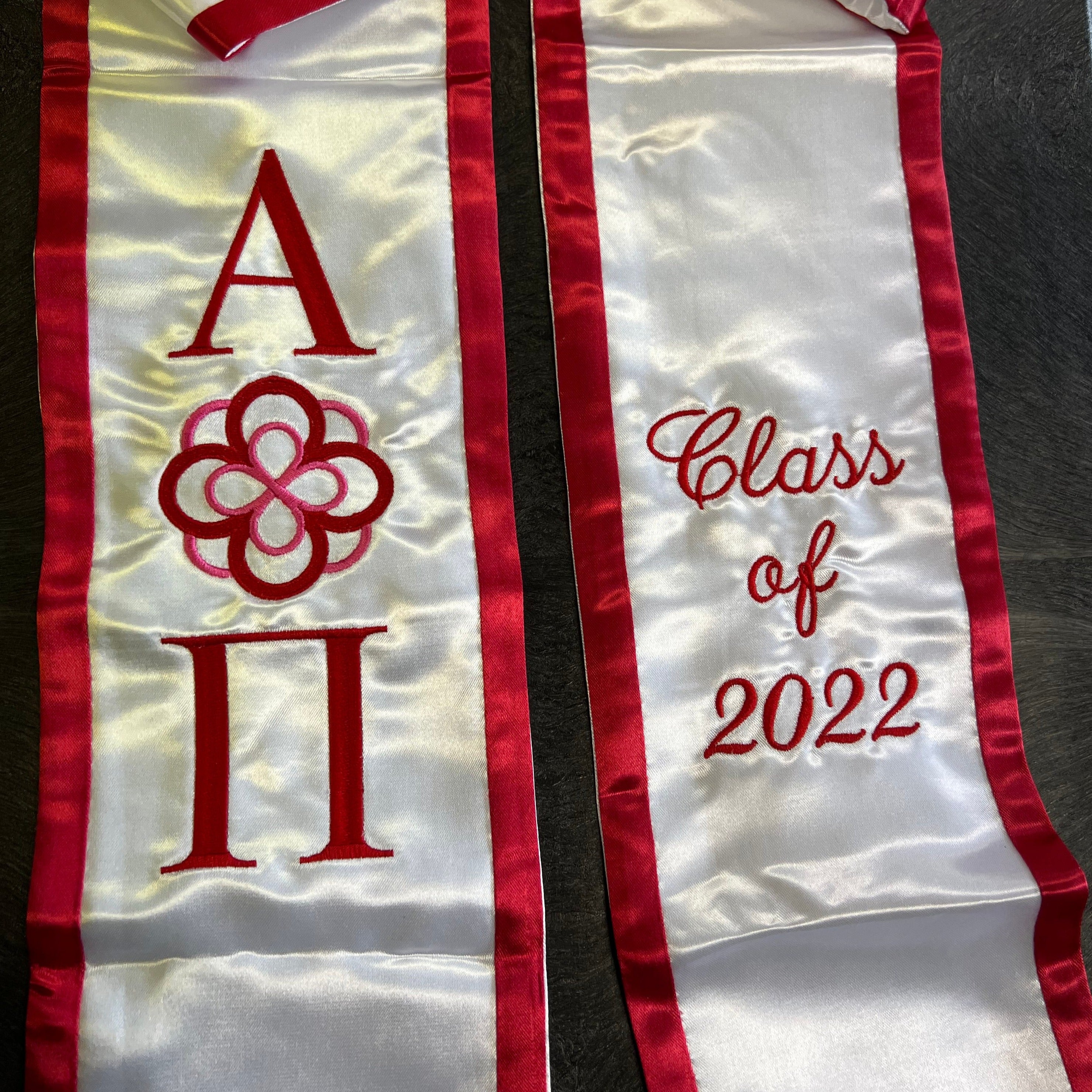 Alpha Omicron Pi Logo Graduation Stole