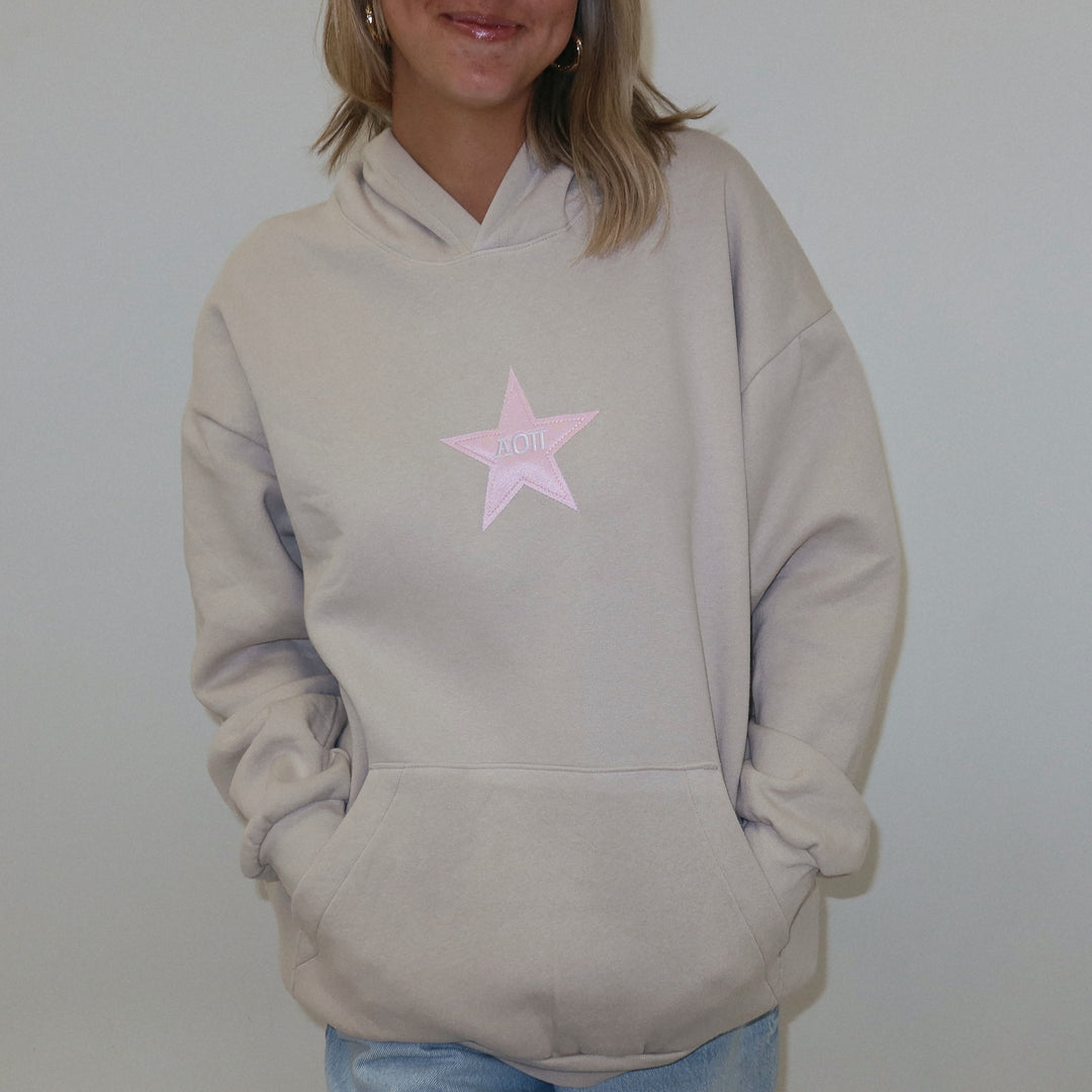 WRITTEN IN THE STARS APPLIQUE EMBROIDERED SORORITY HOODIE – The