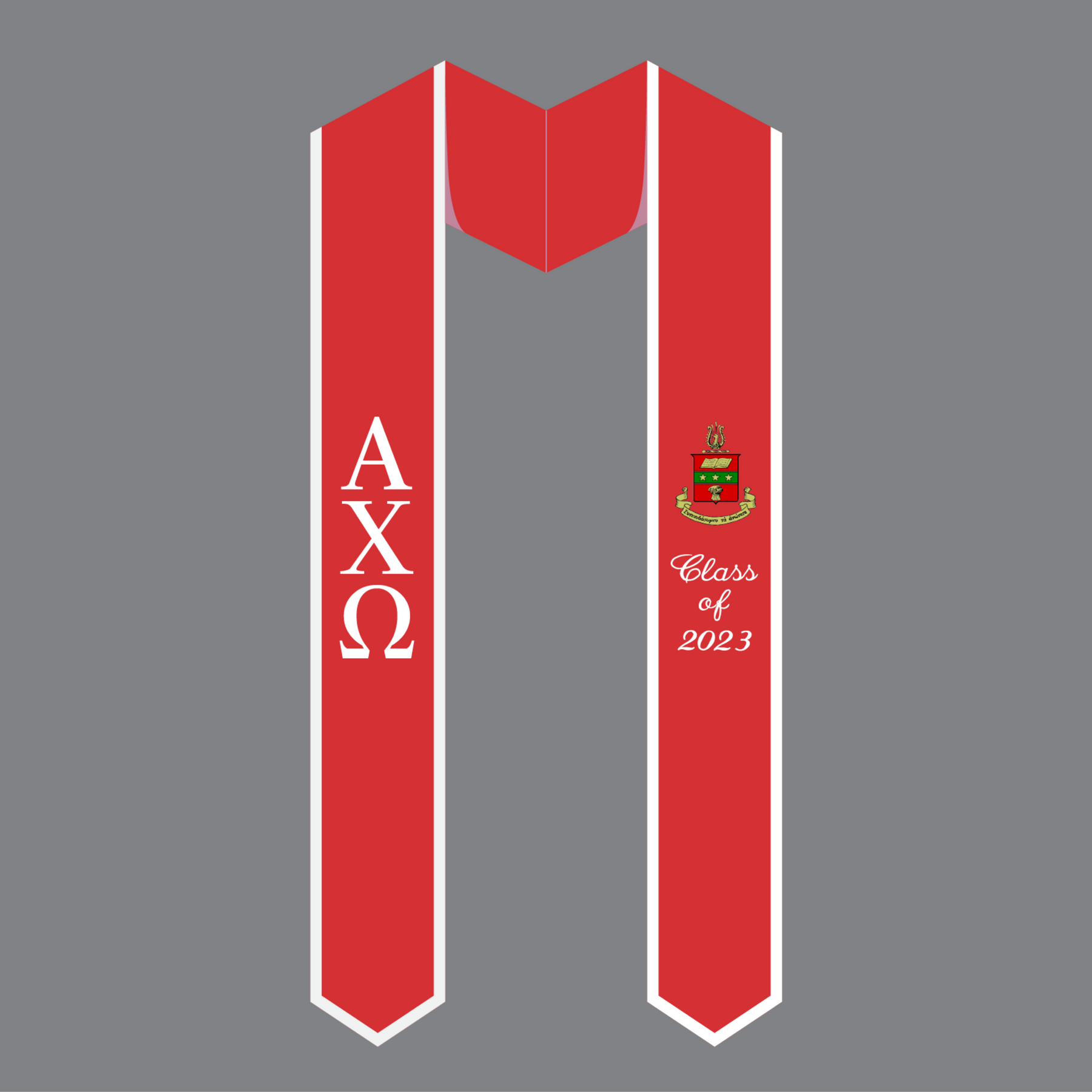 Alpha Chi Omega Class of 2024 Graduation Stole in White