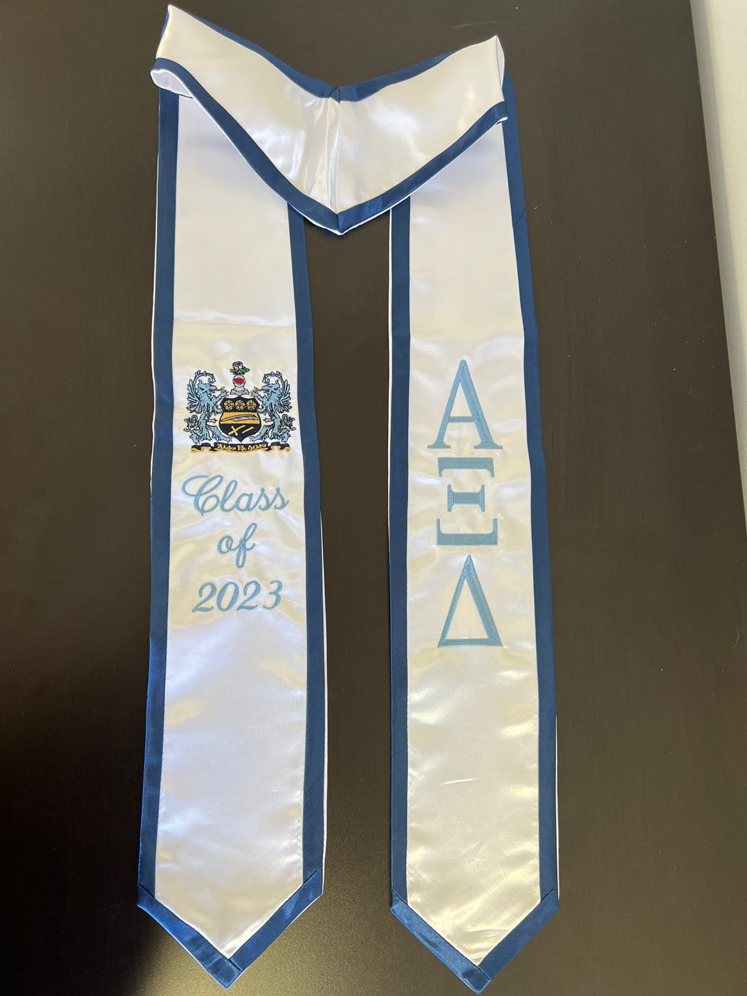 Alpha 2024 Xi Delta Sorority Graduation Stole Sash with Letters Betxi Bear and Date