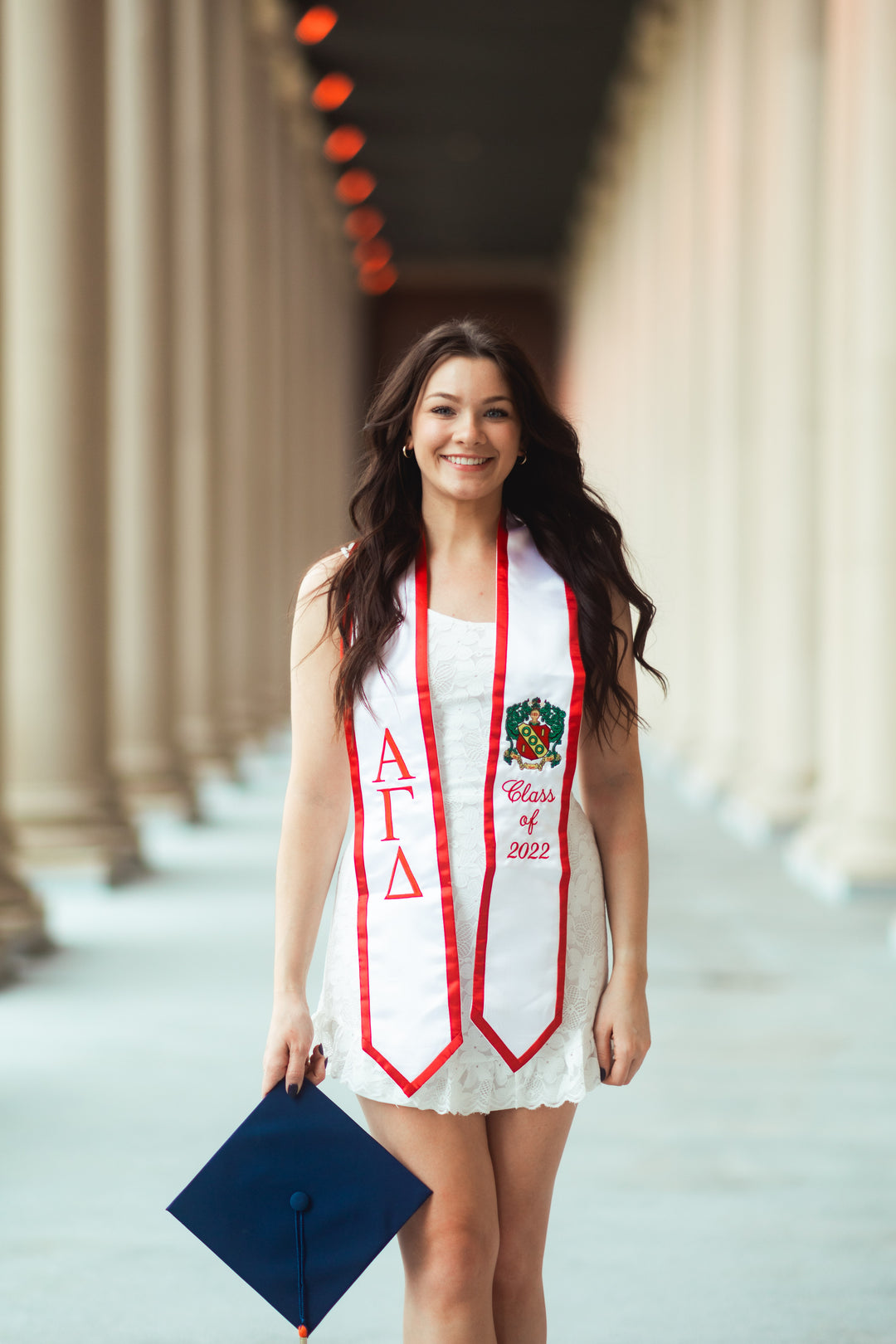 Delta Gamma - Graduation Stole Sash with Letters, hotsell Anchor and Date